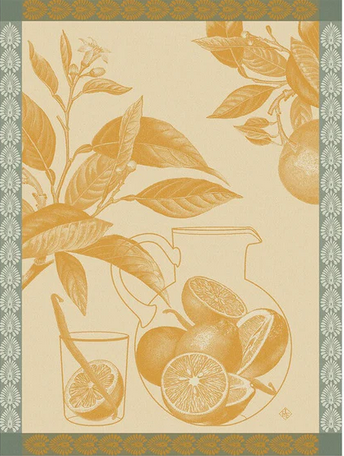 Le Jacquard Français Tea Towel "Eaux d'Agrumes" Mandarin Orange