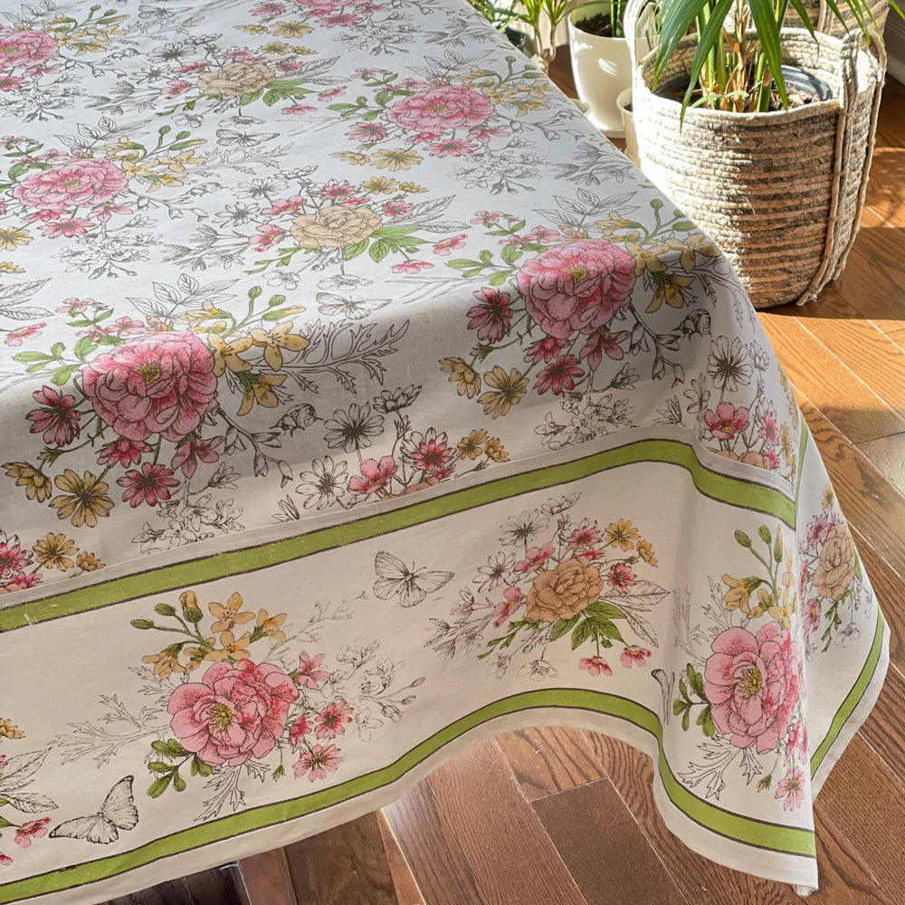 Mahogany Cotton Tablecloth: "Eden"