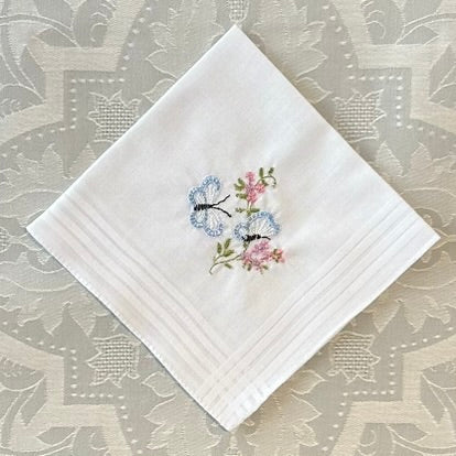 Handkerchief Ladies - Embossed Cotton Butterflies