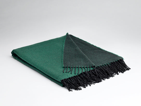 McNutt Supersoft Merino Lambswool Throw "Emerald Reversible"