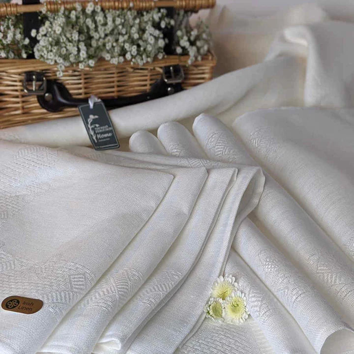 Irish Linen Tablecloth - Etamine (White)