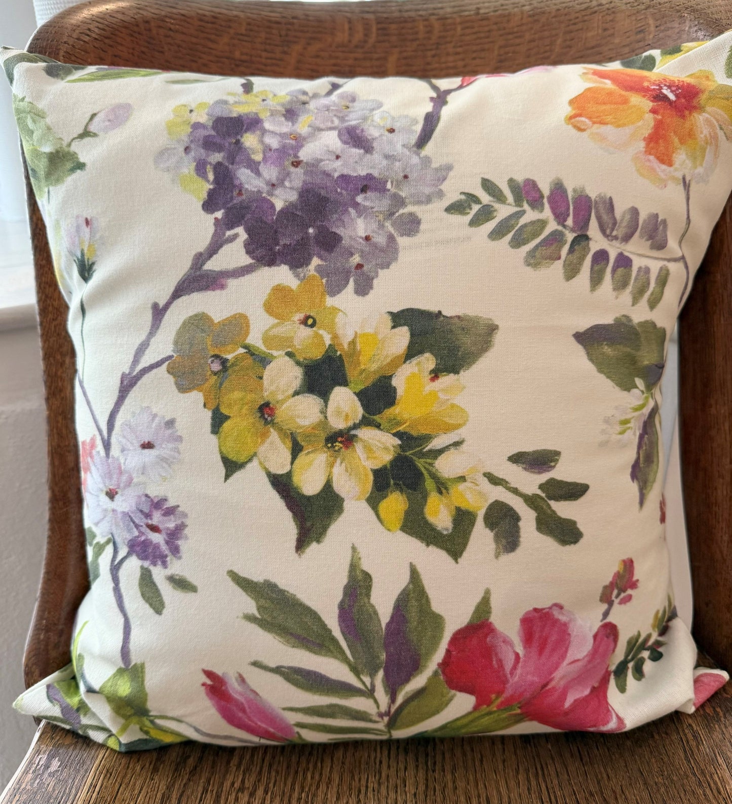 Throw Cushion "Flora" Ivory