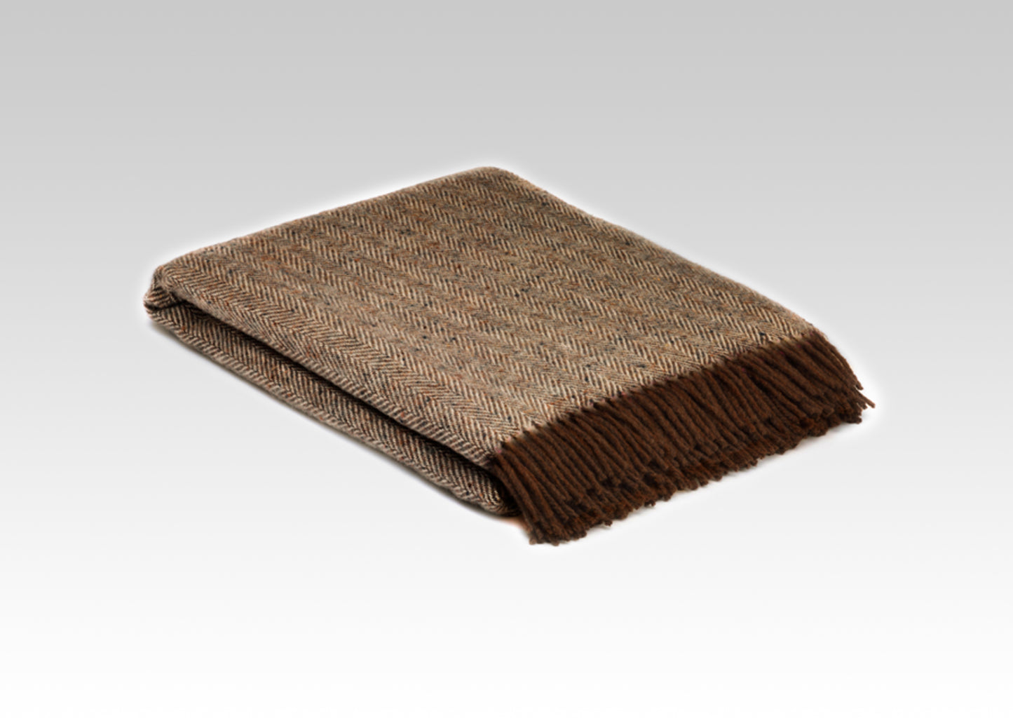 McNutt Merino Wool Throw "Heritage Wheat Herringbone"