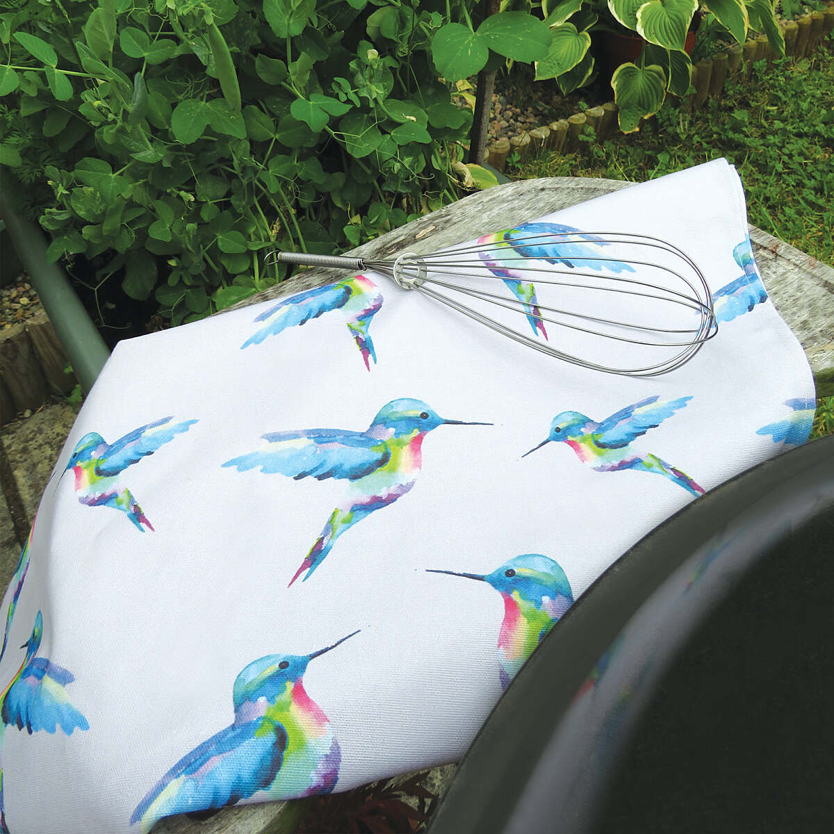Tea Towel "Hummingbirds - White"