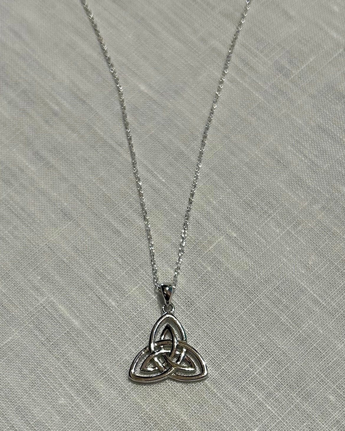 Sterling Silver Celtic Pendant Necklace: Celtic Double Trinity Knot
