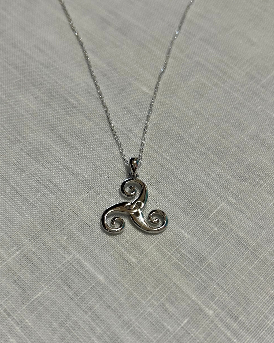 Sterling Silver Celtic Pendant Necklace: Celtic Triple Spiral (Design A)