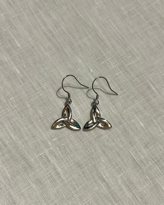 Sterling Silver Celtic Earrings: Celtic Trinity Knot (Design A)