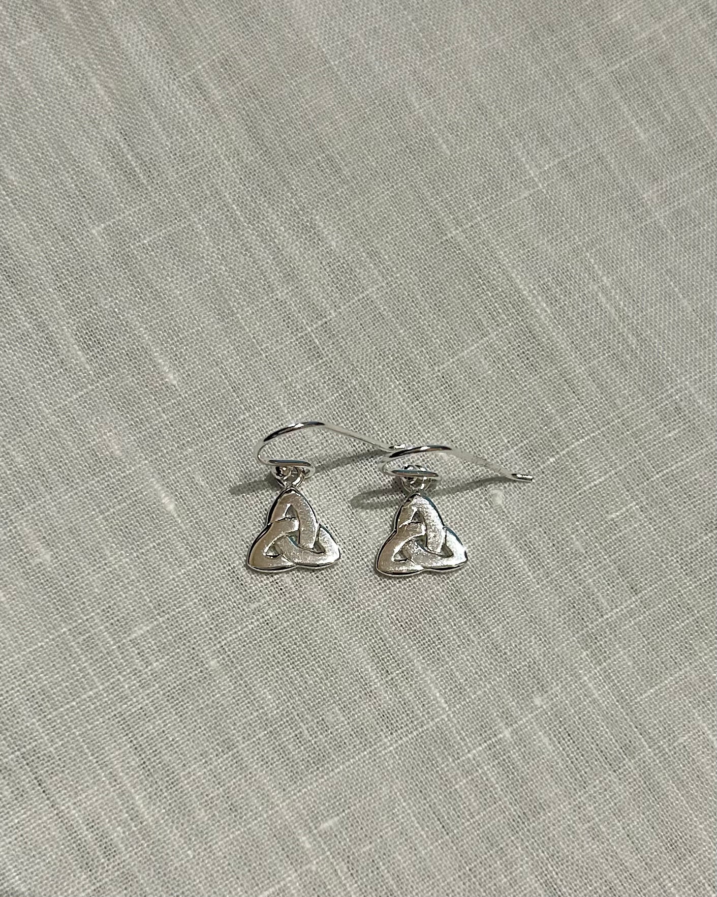 Sterling Silver Celtic Earrings: Celtic Trinity Knot (Design B)