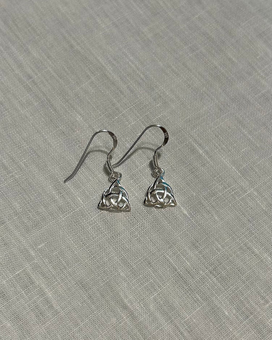 Sterling Silver Celtic Earrings: Celtic Double Trinity Knot