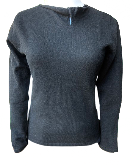 Cashmere Sweater: Twisted Neckline Black