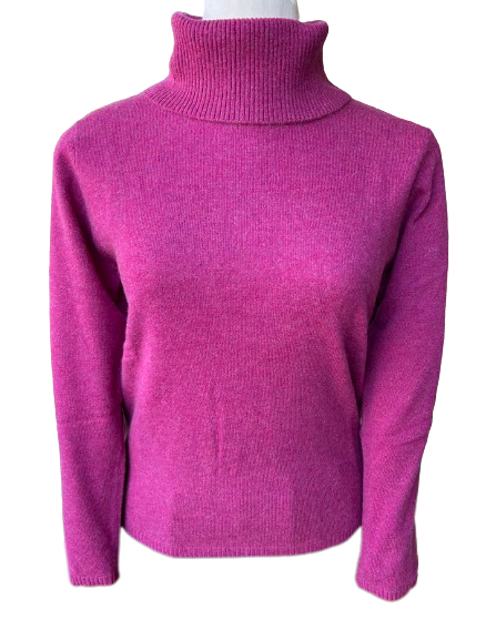 Cashmere Sweater: Roll Neck Loganberry