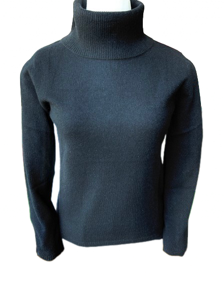 Cashmere Sweater: Roll Neck Black
