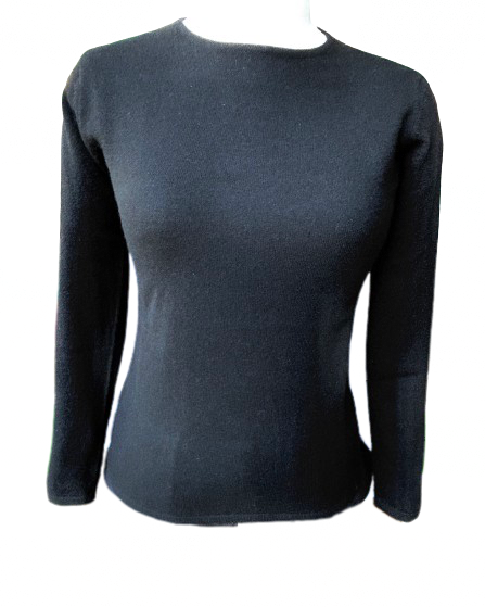 Cashmere Sweater: Crew Neck Black – Irish Linen Stores