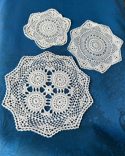Crochet Cotton Doily - Round