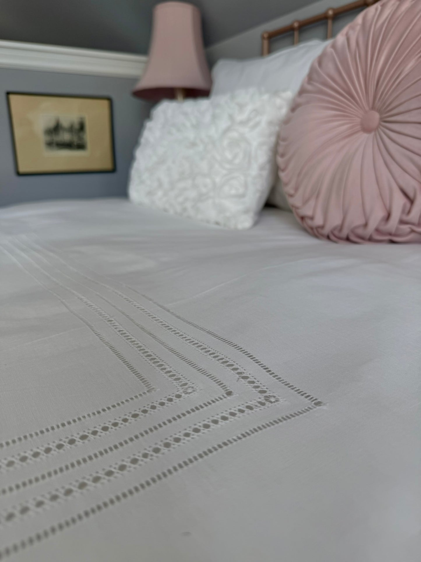 Vintage Luxury Linen Duvet Cover - White