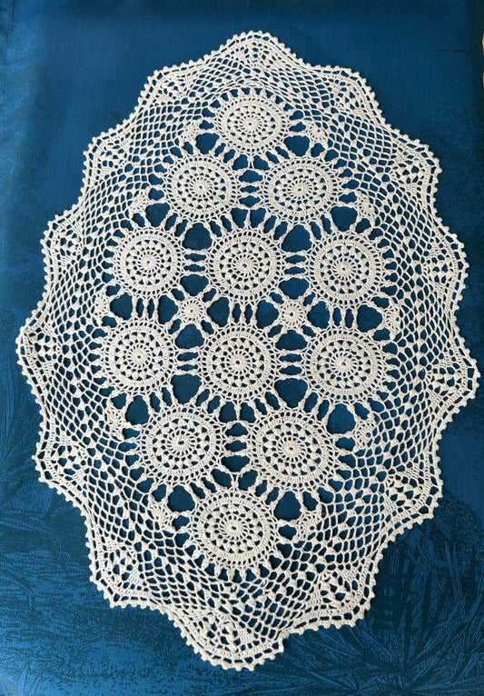 Crochet Cotton Doily - Oval