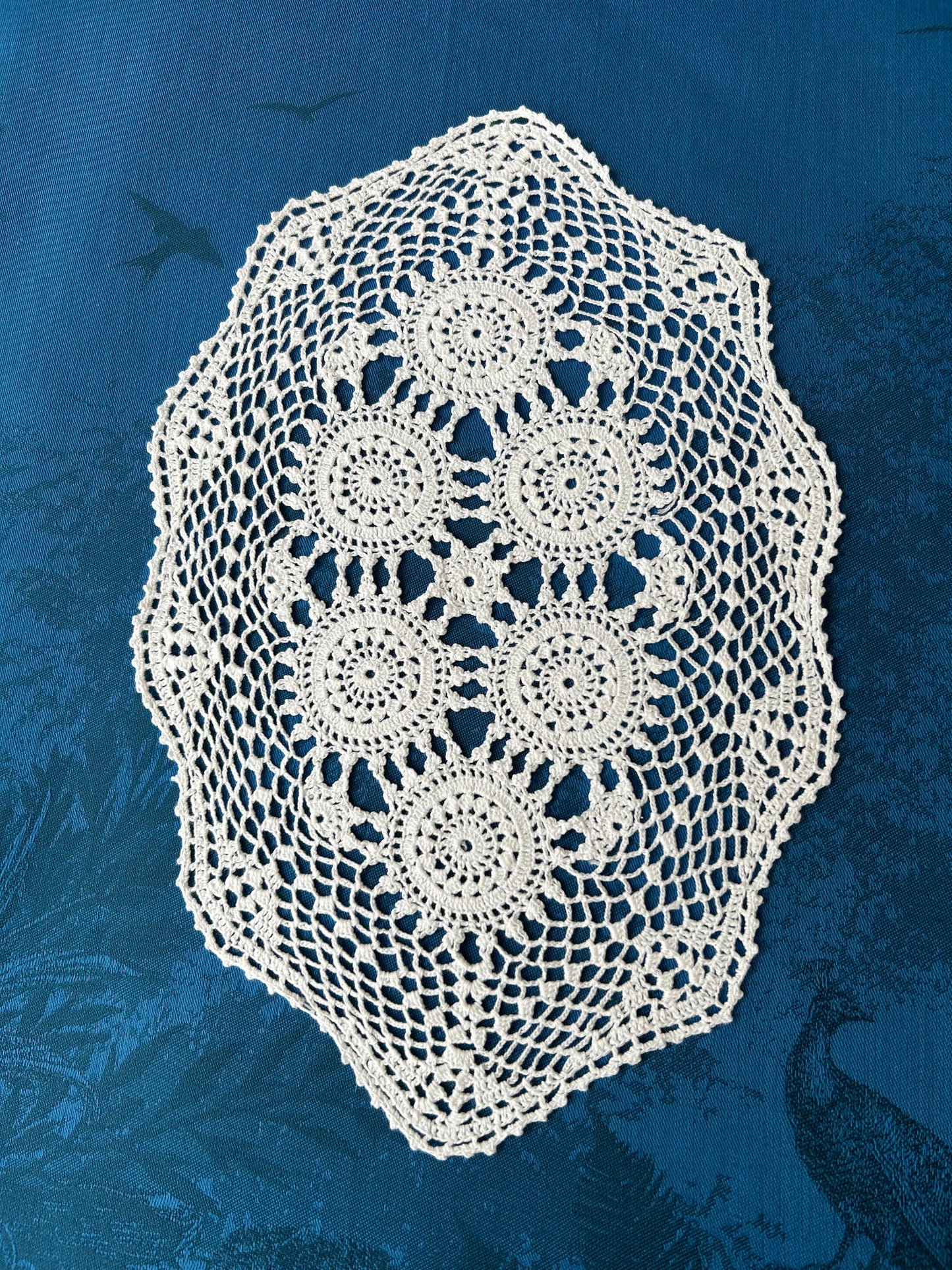 Crochet Cotton Doily - Oval