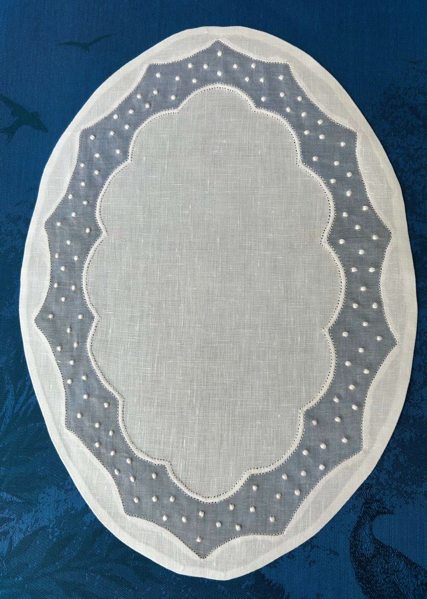 Madeira Embroidered Doily - Oval