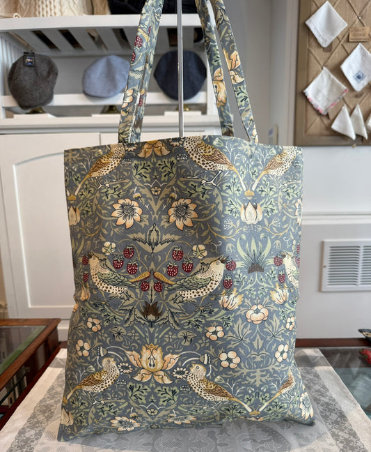 Tote Bag (Coated Cotton) William Morris "Strawberry Thief" Blue