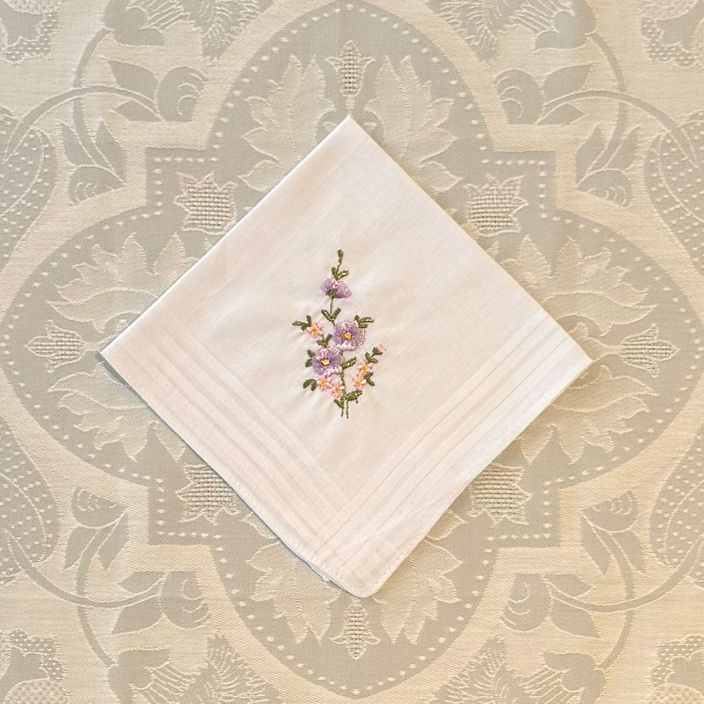 Handkerchief Ladies - Embossed Cotton Anemone