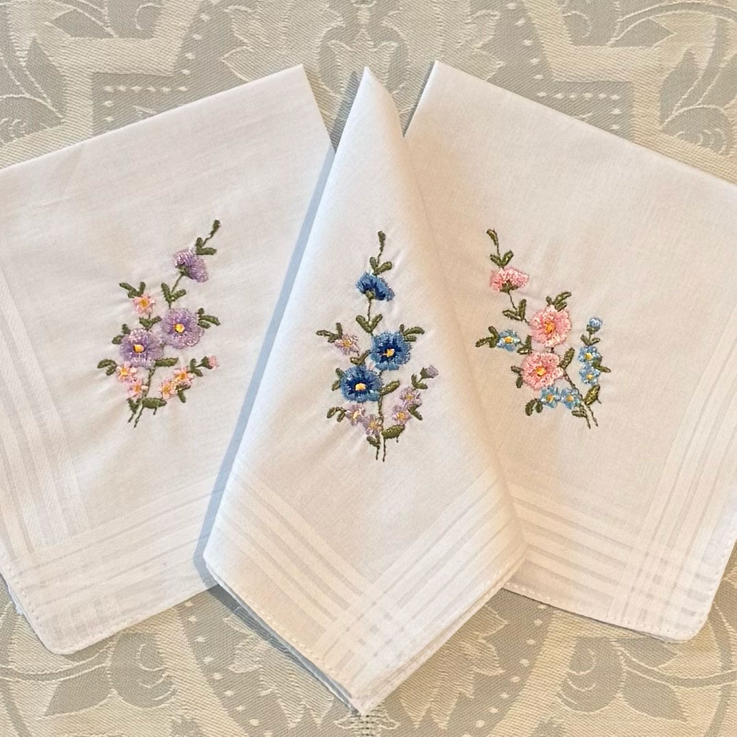Handkerchief Ladies - Embossed Cotton Anemone