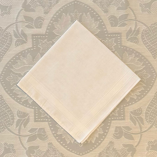 Handkerchief Ladies - Cotton Plain White Satin Border