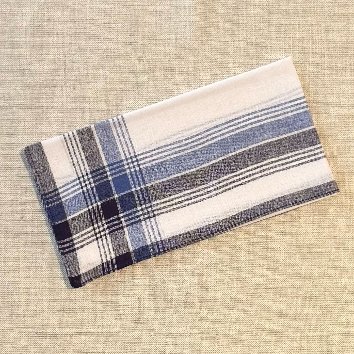 Handkerchief Men's - White Centres Woven Borders