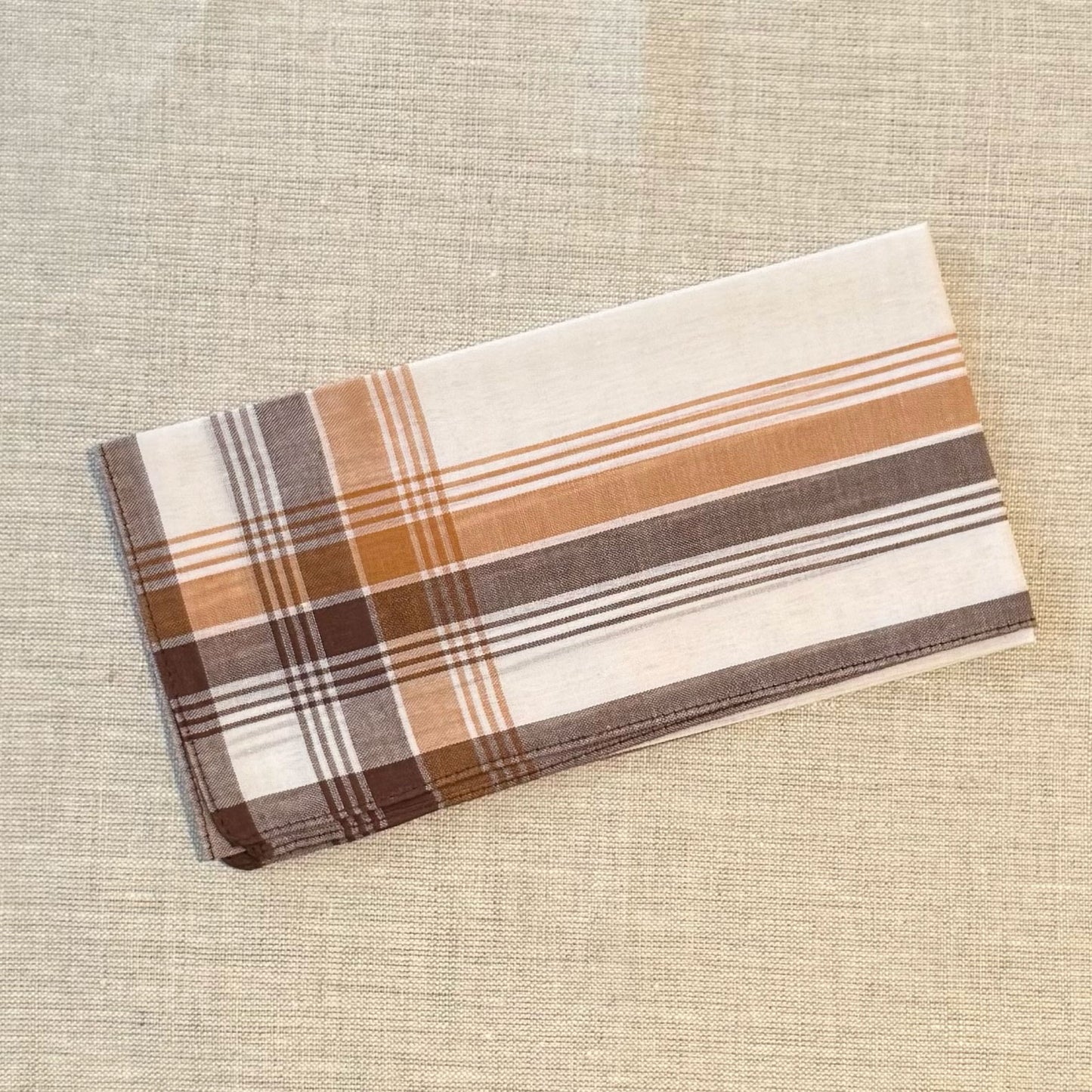 Handkerchief Men's - White Centres Woven Borders