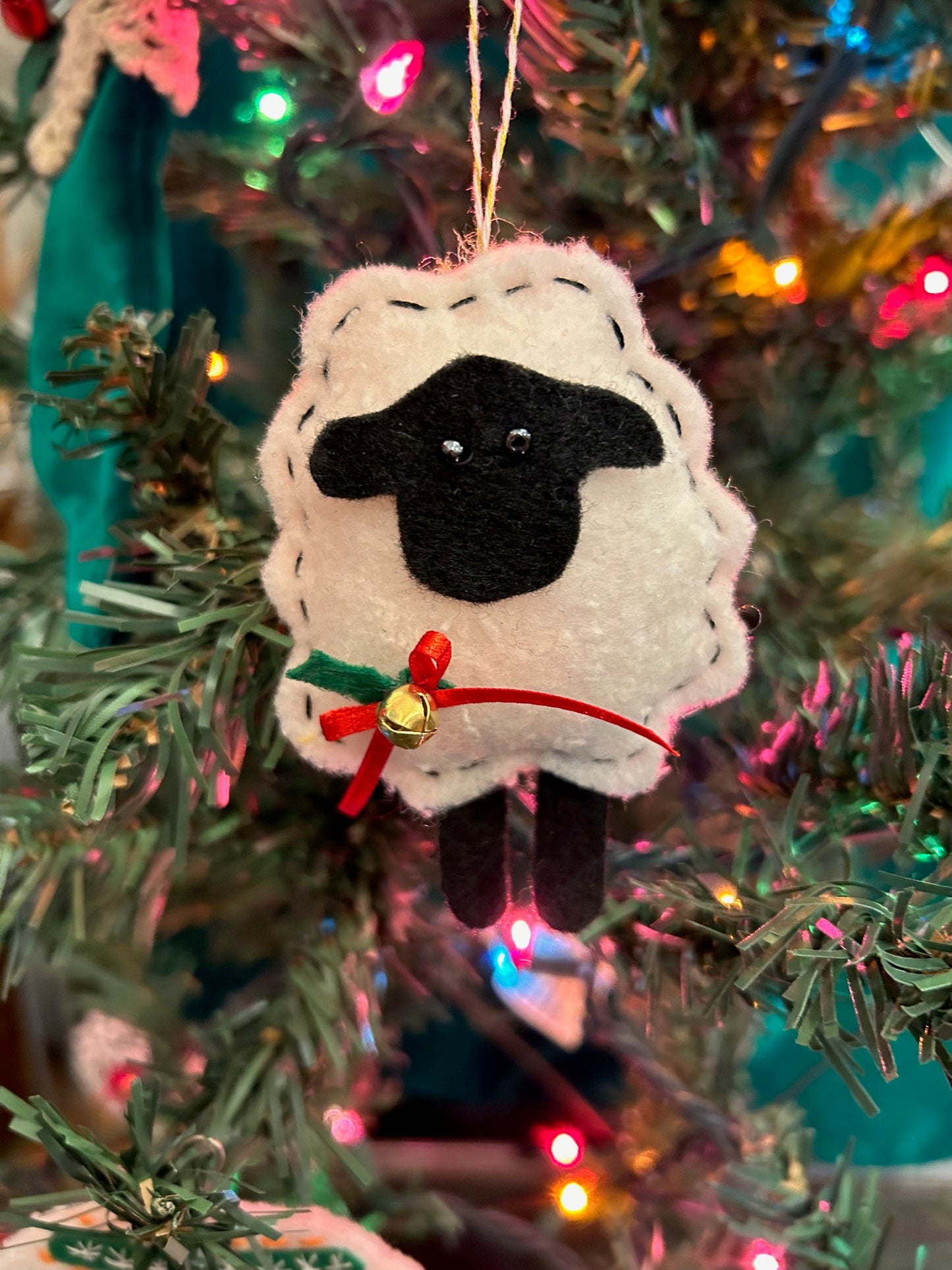 Handmade Holiday Tree Ornament: Irish Sheep, Style A