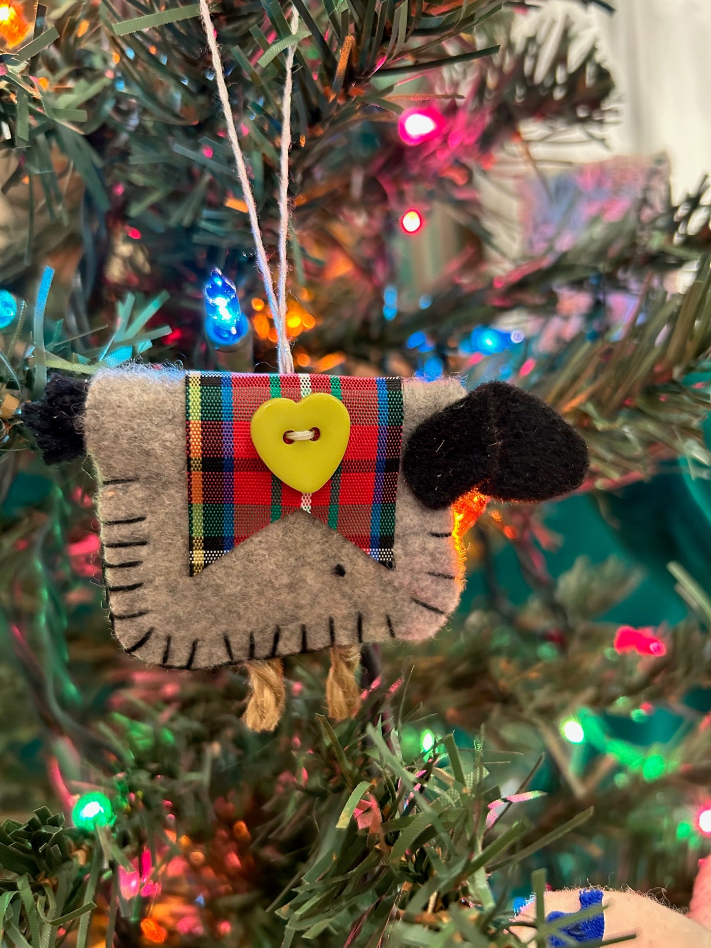 Handmade Holiday Tree Ornament: Irish Sheep, Style B