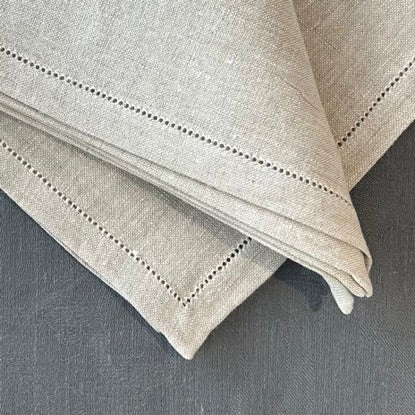 Classic Irish Linen Hemstitch Napkins - Natural
