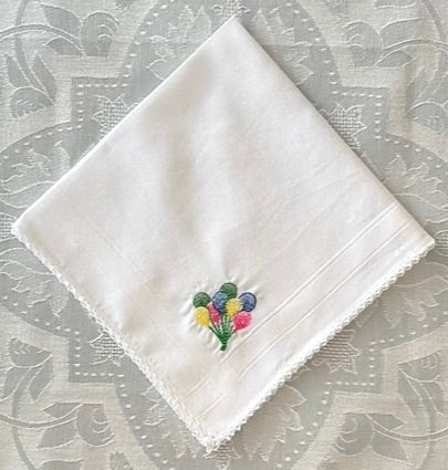 Handkerchief Ladies - Birthday Embroidery With Cotton Picot Edge
