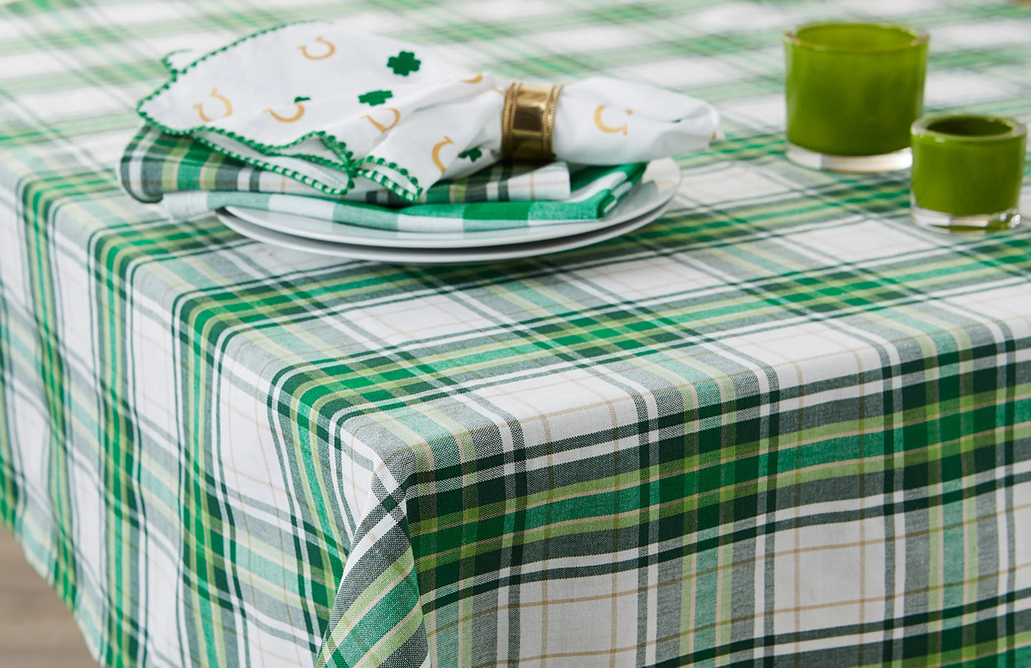 Cotton Tablecloth: "St. Patrick Tartan"