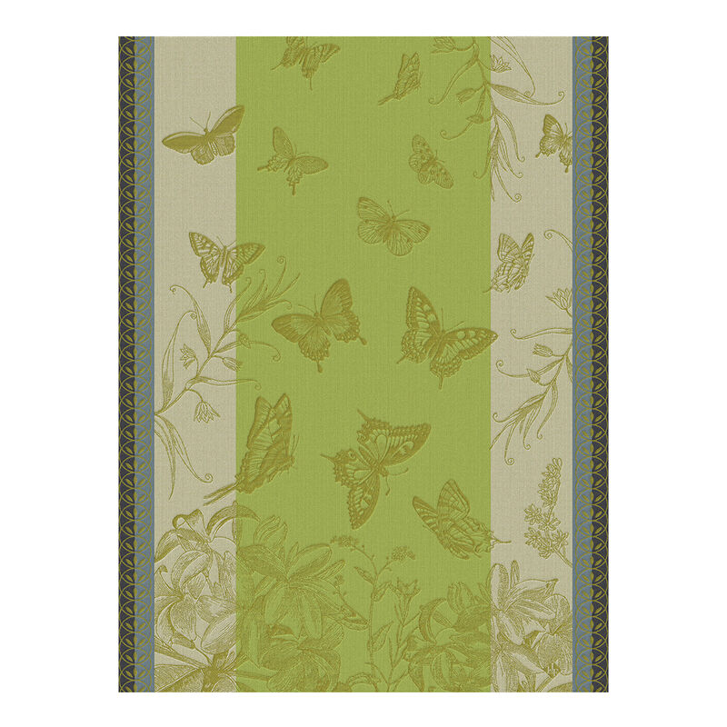 Le Jacquard Français Tea Towel "Jardin Des Papillons" Succluente Green