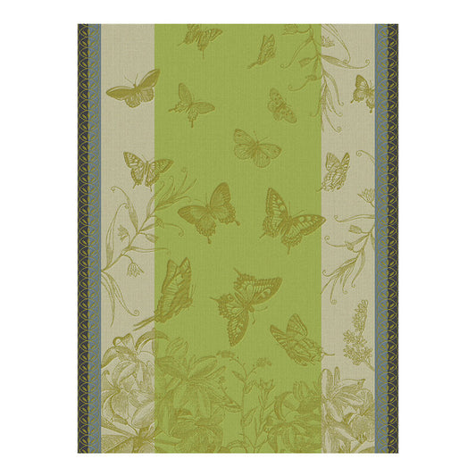 Le Jacquard Français Tea Towel "Jardin Des Papillons" Succluente Green
