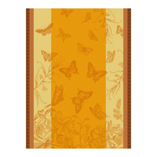 Le Jacquard Francais Tea Towel "Jardin Des Papillons" Orange