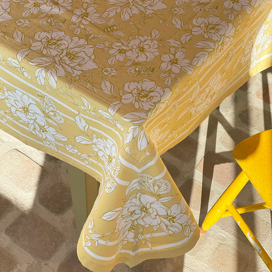 Cotton Tablecloth: "June Bug Dijon"