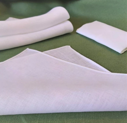 Handkerchief Ladies - Linen Plain White