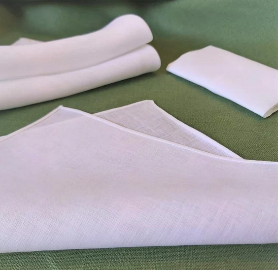 Handkerchief Ladies - Linen Plain White