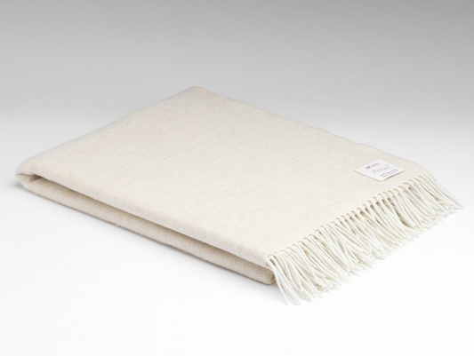 McNutt Supersoft Merino Lambswool Throw "Linen Herringbone"