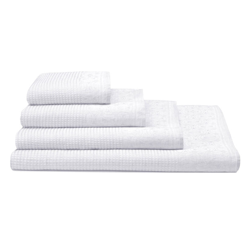 Le Jacquard Francais Linen Bath Towels "Lula" - White