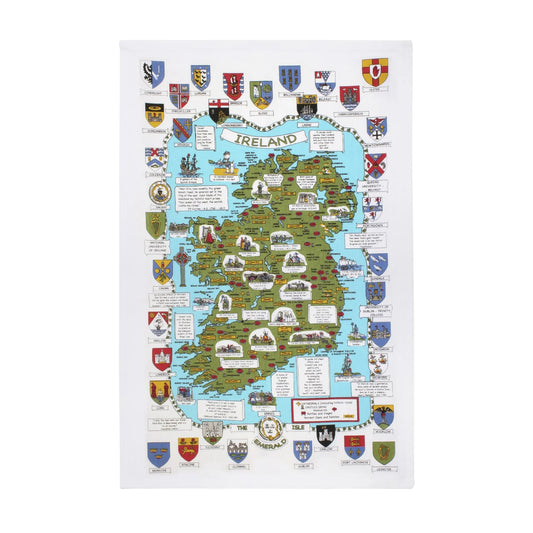 Tea Towel "Ireland Map & Crests"