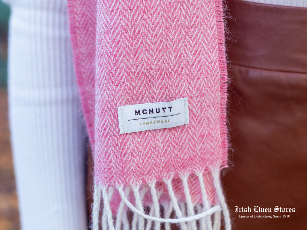 McNutt Lambswool Scarf - Blossom Herringbone