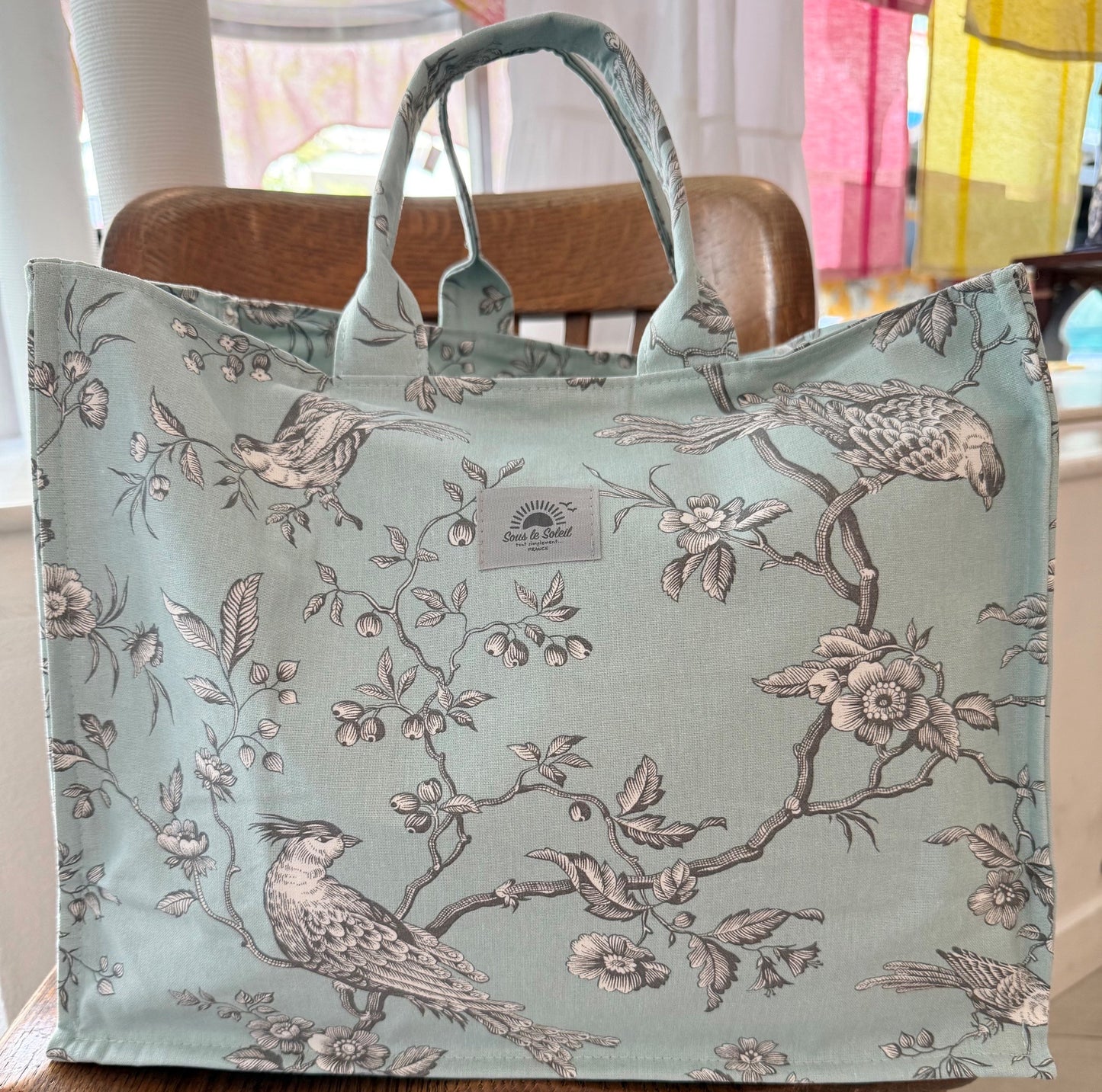 Cotton Canvas Tote - "Mesange" Blue