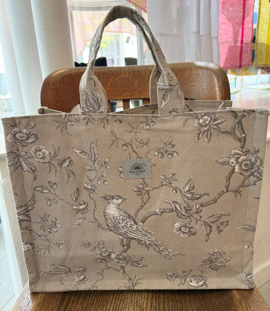 Cotton Canvas Tote - "Mesange" Natural