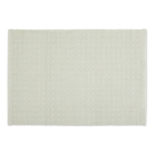 Cotton Ribbed Placemats - Misty Blue Dobby Dots