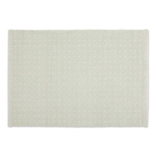 Cotton Ribbed Placemats - Misty Blue Dobby Dots