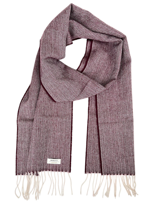 McNutt Lambswool Scarf - Mulberry Herringbone