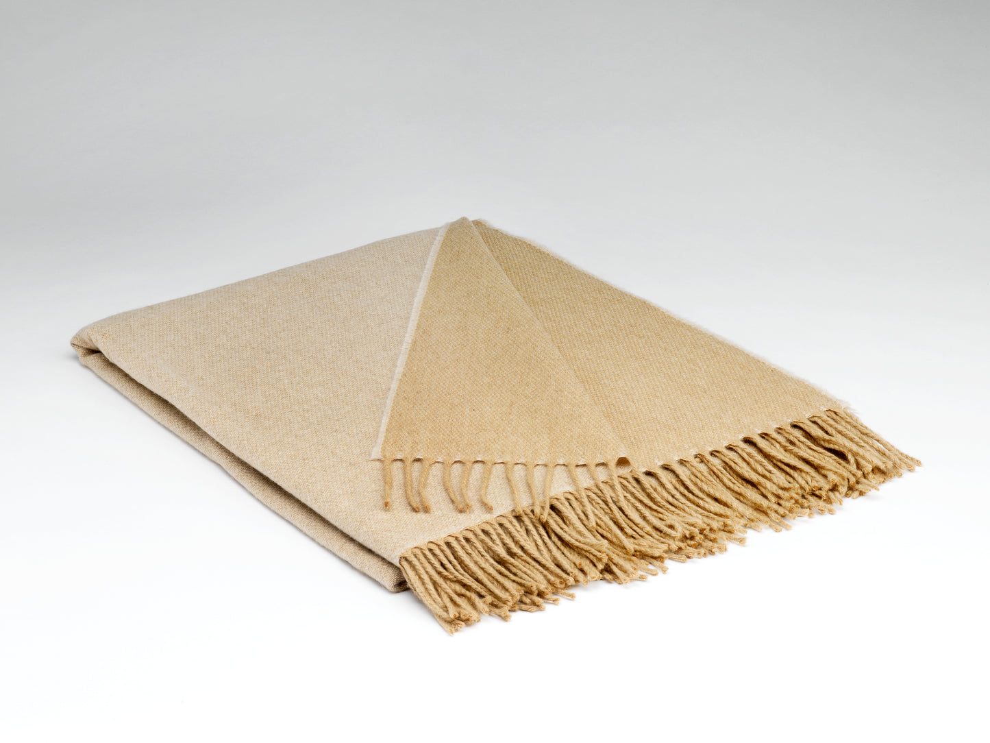 McNutt 100% Cashmere Reversible Throw "Natural & Sand"