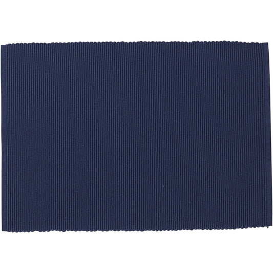 Cotton Ribbed Placemats - Nautical Blue